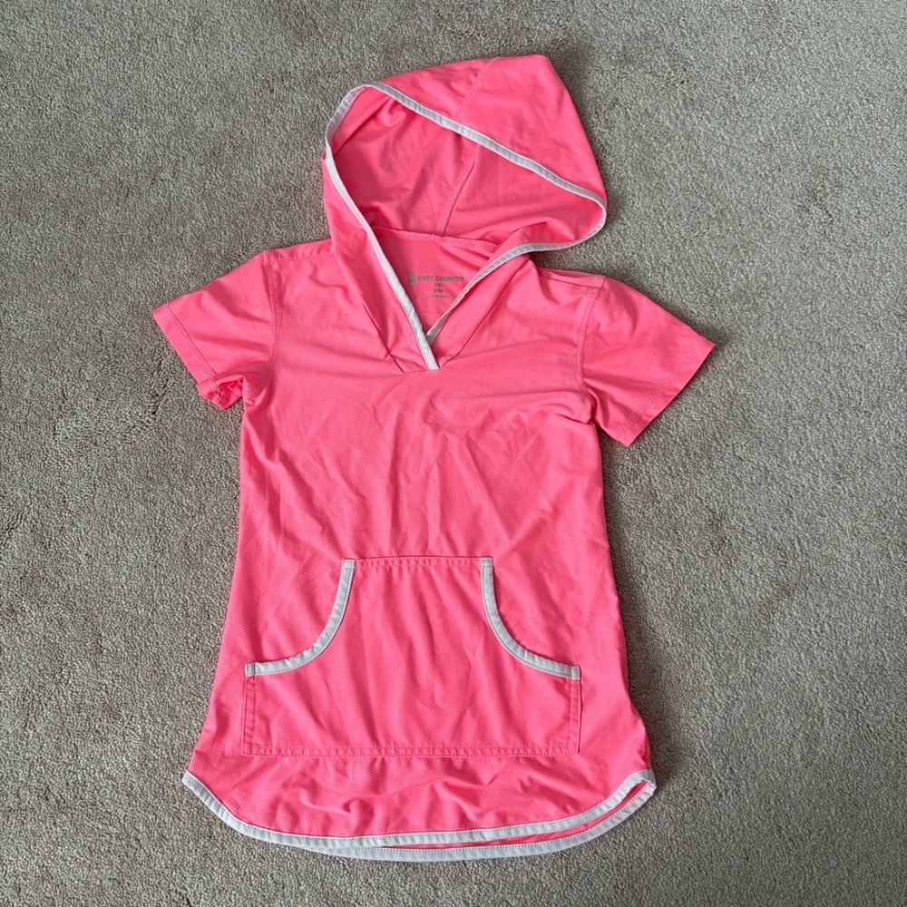 Free Country Pink coverup with White Trim